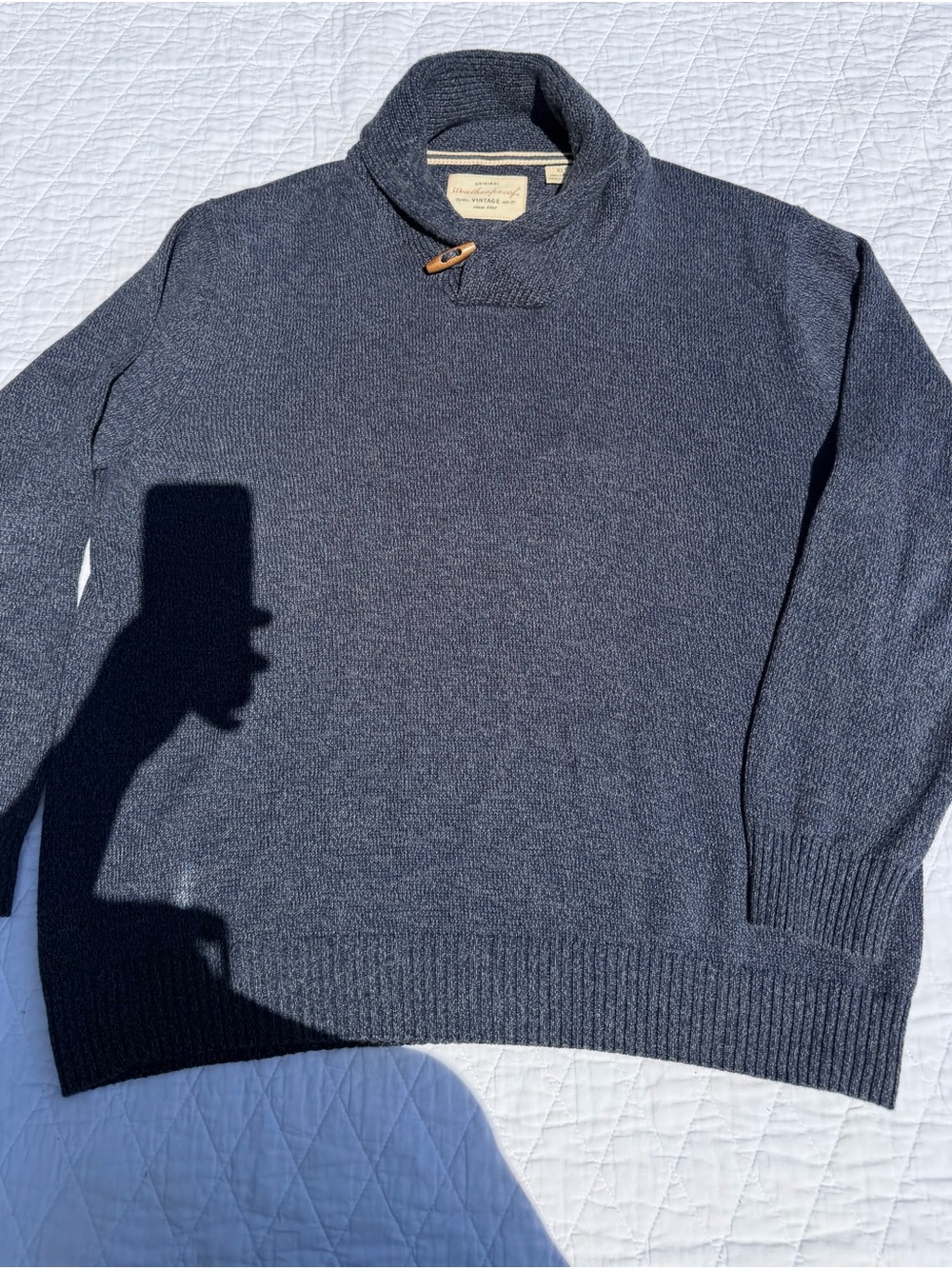 Weatherproof Men’s Dark Navy Turtleneck Sweater with Toggle
